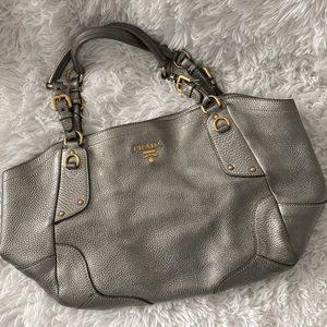 Prada Vitelli Danio Metallic Tote